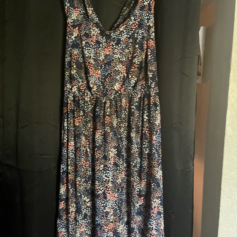 Kaileigh Floral Sleeveless V-Neck Dress Black Multicolor Pattern Size Xl‎